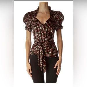 Diane Von Furstenberg classic silk wrap top, 4